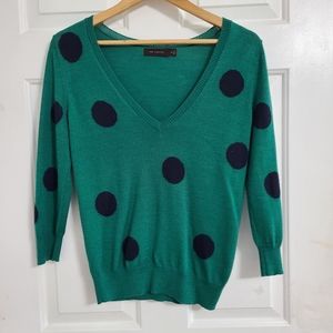 The Limited Green Polka Dot Sweater